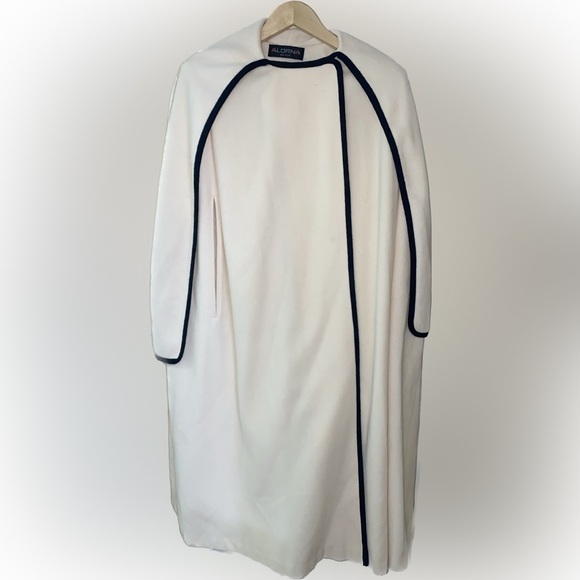 VTG Alorna Women's Wool Cape Coat O/S Neutral RARE Poncho Cocktail Party - Picture 4 of 16